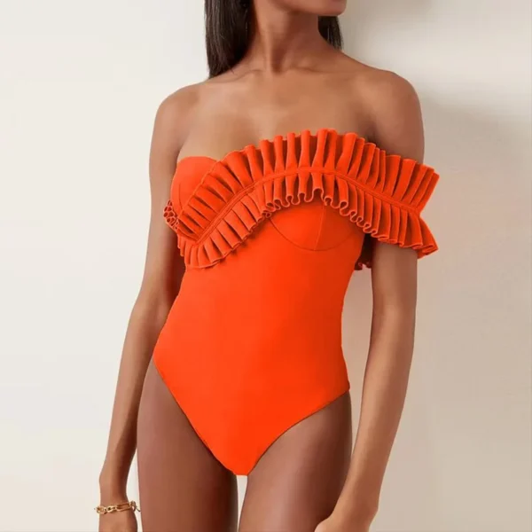 "Sunshine Bold” – Maillot 1 pièce dos nu à volants – Image 4