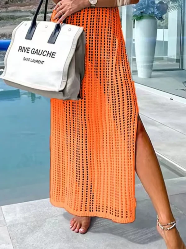 Robe Longue Ajourée de Plage – Élégance Soleil – Image 3
