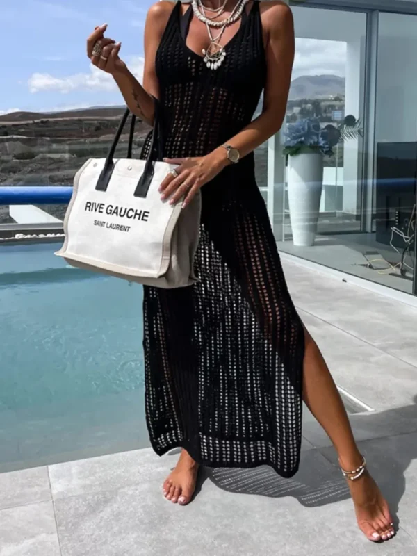 Robe Longue Ajourée de Plage – Élégance Soleil – Image 12