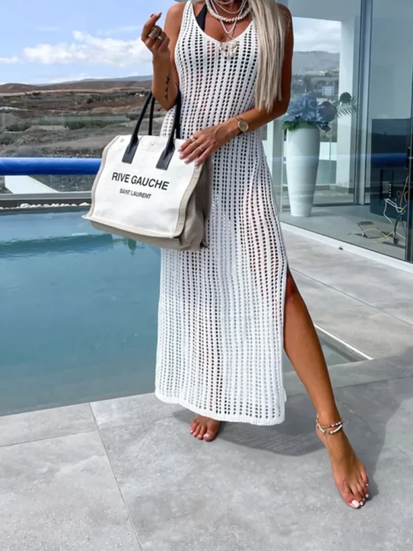 Robe Longue Ajourée de Plage – Élégance Soleil – Image 13