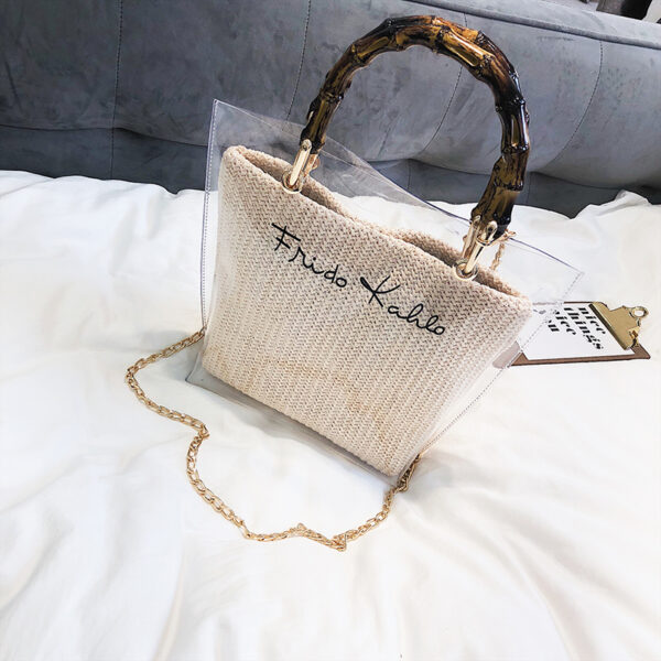 Mini Sac Cabas Bohème Chic – Anses Bambou & Détails Brodés