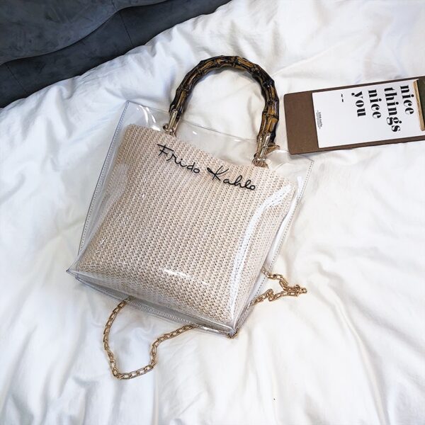 Mini Sac Cabas Bohème Chic – Anses Bambou & Détails Brodés – Image 2
