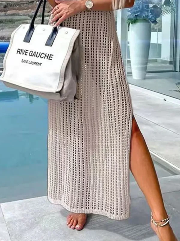 Robe Longue Ajourée de Plage – Élégance Soleil – Image 9