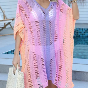 Robe de Plage Bohème - Tunique Ajourée Colorée & Fluide