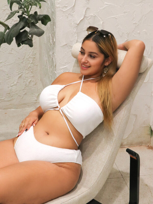 Maillot 2 pièces “Luna Blanche” – Chic Croisé & Taille Haute – Image 5