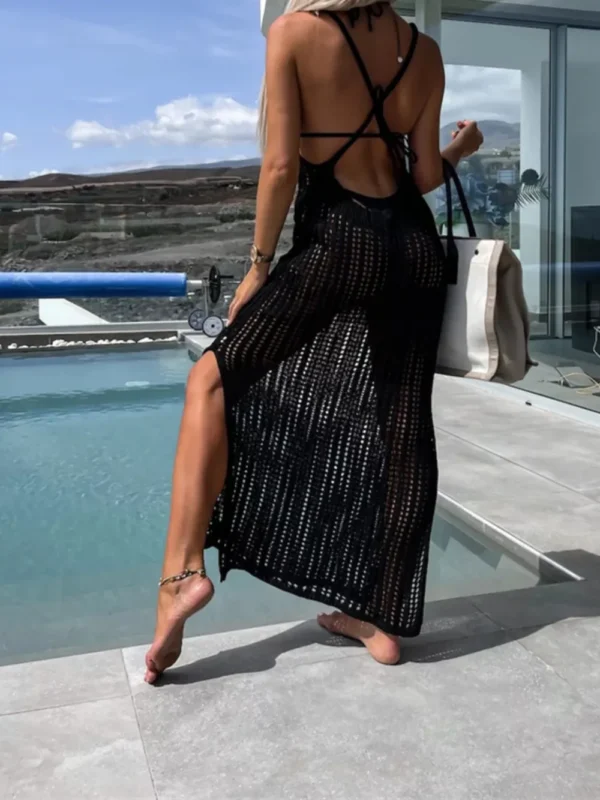 Robe Longue Ajourée de Plage – Élégance Soleil – Image 10